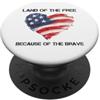 USA - Disegni degli Stati Uniti d'Americ USA Cuore - Land of the Free because of the Brave PopSockets PopGrip Adesivo