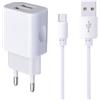MUTTO Confezione caricabatterie da parete universale da 5 V2A/10 W con 2 porte USB + cavo USB tipo C 1 m caricatore tipo C carica rapida e sincronizzazione