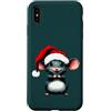 Christmas Animals Custodia per iPhone XS Max Topi natalizi/Babbo Natale topolino