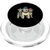 Punk Paws Studio Collare con tre cani punk rock, mohawk, design a chiodo PopSockets PopGrip per MagSafe