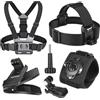 NEEWER Kit Accessori Compatibile con GoPro Hero Insta360 DJI AKASO Actioncam Supporto Fascia Testa Pettorina Imbracatura Toracica, Clip Zaino Cappello e Cinturino da Polso 360° per Riprese POV, GP-75