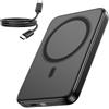 A ADDTOP Caricabatterie Portatile Magnetico A ADDTOP 10000 mAh: Powerbank Wireless 15W Ultrasottile - Batteria Ricarica Rapida USB-C 20W con Display LED Compatibile iPhone 17/16/15/14/13/12 Nero