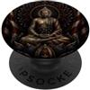 Buddha Designs by Kajiro Buddismo buddista con bandiera USA con fiore di loto PopSockets PopGrip Adesivo