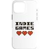 Indie Games Lovers Custodia per iPhone 16 Pro Max Giochi Indie - Pixel Art Cuore Revival Style