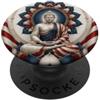 Buddha Designs by Kajiro Buddismo buddista con bandiera USA con fiore di loto PopSockets PopGrip Adesivo