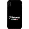 Italy & Co Custodia per iPhone XS Max Marone Cursivo