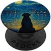 Vincent Gogh Universe Pet Friends And Fa Cane Labrador Retriever nero che guarda il cielo di Van sull'acqua PopSockets PopGrip Adesivo