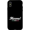 Italy & Co Custodia per iPhone X/XS Marone Cursivo