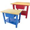 SOGI Banco da lavoro SOGI 1 metro con piano in legno portata 1000 kg + 1 cassetto - blu/rosso