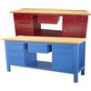 SOGI Banco lavoro SOGI 2m piano legno + cassetto + armadio a 3 cass + armadio anta cassetto - blu/rosso