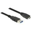 DELOCK USB Kabel USB3.0 A -> Micro-B St/St 5.00m schwarz