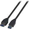 EFB USB3.0 Verlängerungskabel A-A,St-Bu,1m,schwarz,Premium