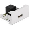 Delock Modulo Easy 45 USB 2.0 tipo A a RJ45, 22,5x45 mm, bianco