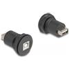 DELOCK USB 2.0 Tipo-B a USB 2.0 Tipo-A jack da pannello nero