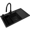Pyramis Set Pyramis - Lavello CAMEA 79X50 1B 1D L + miscelatore IDEA BLACK EDITION