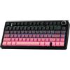 AULA-Verlag Tastiera meccanica da gaming AULA F75, senza fili, con illuminazione RGB LED, layout QWERTY US, connettività 2,4 GHz/USB-C/Bluetooth, compatibile con Windows/Mac, colore rosa sfumato (nero), con incisione laterale del logo "Reaper"