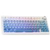 AULA-Verlag Tastiera meccanica da gaming AULA F75, senza fili, con illuminazione RGB LED, layout QWERTY US, con connessione a 2,4 GHz/USB-C/Bluetooth, compatibile con Windows/Mac, con motivo a stelle stilizzate blu sfumato, inciso lateralmente