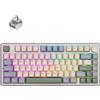 AULA-Verlag Tastiera meccanica da gaming AULA F75, senza fili, con illuminazione RGB LED - Layout QWERTY US - 2,4 GHz/USB-C/Bluetooth, compatibile con Windows/Mac, colore verde cedro, grigio legno, versione V3