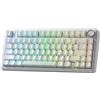 AULA-Verlag Tastiera meccanica da gaming AULA F75, senza fili, con illuminazione RGB LED - layout QWERTY US - 2,4 GHz/USB-C/Bluetooth, compatibile con Windows/Mac, colore bianco, design Contour Star Vector