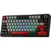 AULA-Verlag Tastiera meccanica da gaming AULA F75 MAX, senza fili, con schermo TFT, layout QWERTY US - 2,4 GHz/USB-C/Bluetooth, compatibile con Windows/Mac/Linux, colore nero e rosso, modello Reaper