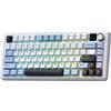 AULA-Verlag Tastiera meccanica da gaming wireless AULA F75 MAX con schermo TFT, layout QWERTY US - 2,4 GHz/USB-C/Bluetooth, compatibile con Windows/Mac/Linux, colore blu "Glacier"