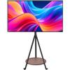 WISFOR Supporto TV WISFOR con base a rotelle per televisori da 40 a 75 pollici, mobile TV con ripiani, regolabile in altezza, capacità massima di 50 kg, compatibile con standard VESA fino a 600 x 400 mm, colore nero