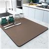 LOMDEM Tappetino Scolapiatti Assorbente, Assorbente Scolapiatti da Lavello, Tappetini per Posate Resistente al Calore, Tappetino Antiscivolo per Bancone Cucina Caffettiera, 50x60 cm,Marrone