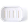 SagaSave Portasapone quadrato in plastica per doccia, bagno, cucina, facile da pulire, bianco