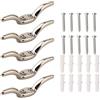 Todikaper Ganci per tende in acciaio inox, per tende avvolgibili, corde di posizionamento per stendibiancheria, soluzioni di sicurezza, colore argento, set da 5 pezzi (5 pezzi)
