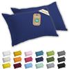 Lavea® Set 2 Federe per Cuscini da Letto 40x60 cm - Copricuscini 100% Cotone Jersey Morbidi e Traspiranti, con Cerniera YKK di Qualità, OEKO-TEX - Blu royal