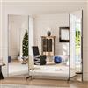 brisafe Specchio Pieghevole 240x180 cm con Ruote - Specchio Corpo Intero a 3 Ante Regolabile, Infrangibile, Grande e Resistente per Fitness, Studio, Danza e Yoga, Nero