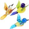 OUNONA Set 3 Pezzi Decorazioni da Appendere Uccellini in Vetro Colorato a Forma di Piccolo, Leggeri e Facili da Appendere per Interni e Festival