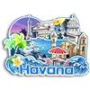 Quwsne Magnete da frigorifero Havana Cuba magnete da frigorifero souvenir di viaggio città regali turistici 3D classici punti di riferimento artigianali fatti a mano decorazione per la casa2136