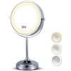 MIRRORVANA Specchio ingranditore illuminato 20X/1X su supporto (cromato)