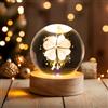 YANGUN Lampada notturna a sfera di cristallo 3D, 60 mm, lampada da notte, lampada a forma di quadrifoglio, lampada 3D, decorazione per la casa