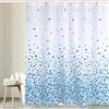 Homxi Tenda da doccia in poliestere impermeabile, motivo mosaico blu/bianco, 12 ganci in plastica inclusi (300 x 200 cm) - Tenda da bagno, resistente alla muffa
