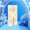 Levkitch Luci a LED con lettere dell'alfabeto, 3D con lettera luminosa con luce bianca calda e fredda, luce notturna per compleanno, Natale, matrimonio, festa, festa della mamma (H)