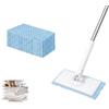 KUIZHEN Mocio con sistema di bloccaggio a pressione con 10 panni in microfibra riutilizzabili, senza lavarsi le mani, 1 pulsante per la casa e l'ufficio (blu)
