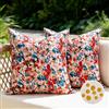Aisybaklyn Federe Cuscini Divano 40 x 40 Set Da 2 Cuscini da Esterno Impermeabili Cuscino Primaverili Estivi Fodere per Cuscino Floreali Rossi Adatto per Divano Letto da Soggiorno,Patio,Panca, Balcone