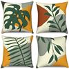 Hnmdmyi Boho 40x40 Set di 4, Foglie astratte Natura Piante Copricuscino decorativo Mid Century Modern Minimalista Estetico Arte Copricuscino in Lino per Divano Letto Outdoor Home Decor