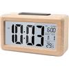 Gvolatee Sveglia Digitale da Comodino, Orologio da Tavolo con Display LCD, Sveglie con Temperatura Data Snooze, Orologio da Scrivania per Casa, Camera da Letto, Cucina, Ufficio, Alimentato a Batteria