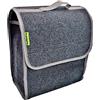 Sakura SS5232 - Organiser per Bagagliaio, in Moquette, Dimensioni Piccole, 29 X 15 X 30 Cm, Chiusura a Strappo, Manico di Trasporto, Richiudibile, per Auto e Altri Veicoli, Grigio Scuro