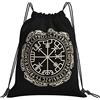 Generic Personalizzato Borsa Coulisse Viking Design Magical Runic Compass Sacco Sportive Fashion Zaino da Viaggio per Viaggi Spiaggia Nuoto 36X42Cm