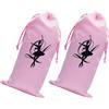 WHAMVOX Set 2 Borse per Scarpe da Balletto in Satin Rosa Chiusura a Coulisse, Compatte e Riutilizzabili, per Conservare Scarpette da Danza 13x27cm