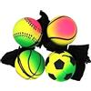 Générique Wrist Ball 4 Pezzi, Rebound Wrist Trainer Ball, Retractable Cord Strength Exercise Tool, Hand Grip Fitness Device, Coordination Training Equipment for Workout Outdoor Home Use 6,3 x 6,3 cm