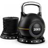 GOVITA Kettlebell Regolabile 20 kg, 7 Pesi in 1 da 2 a 20 kg, Manubrio Regolabile per Home Gym, Cross Training, Functional Training, Fitness, Body Building e Allenamento della Forza