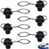 Hshihaysx 6 tappi per valvole gonfiabili per barche gonfiabili, 22 mm, nero, con coperchio a tre anelli, valvola di ricambio a vite, tappi per valvole d'aria per oggetti gonfiabili, per prodotti gonfiabili
