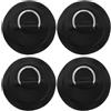 Tofficu 4 Pezzi D-Ring in PVC Nero per Tavole da Surf e Stand Up Paddle, Ganci Portatili Resistenti all'Usura per Fissaggio Corde in Laghi e Fiumi