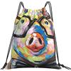 Generic Leggero Borsa Coulisse Cute Colorful Animal Smart Potter Pig Sacca Sportivo Fashion Zainetto per Adulto Yoga All'Aperto 36X42Cm