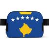 DUWAA Borsa a tracolla con stampa bandiera del Kosovo per uomo e donna, leggera, borsa da palestra impermeabile per uso quotidiano